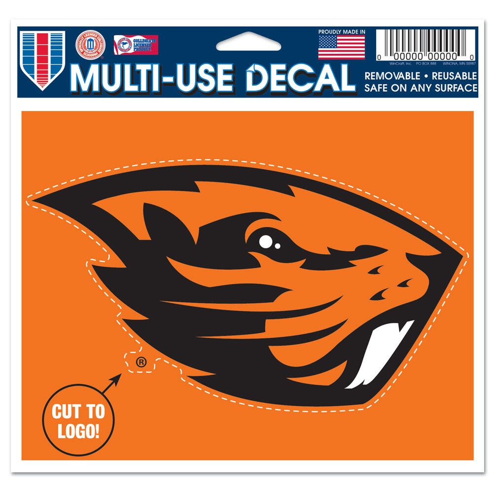 Oregon State Beavers 4.5" x 5.75" Multi-Use Decal Cut to Logo