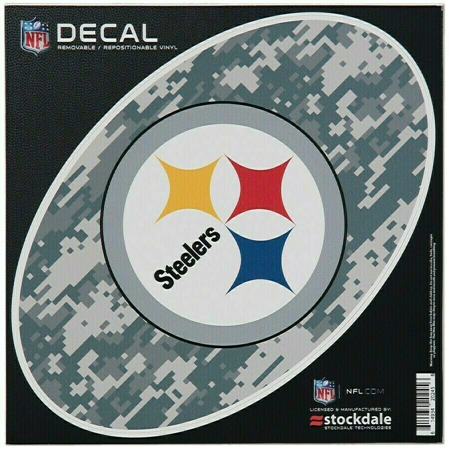 Pittsburgh Steelers Camo 6" x 6" Repositionable Team Stripes Decal