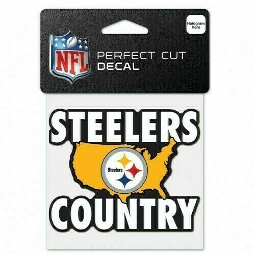 Pittsburgh Steelers Country 4" x 4" Perfect Cut Color Decal