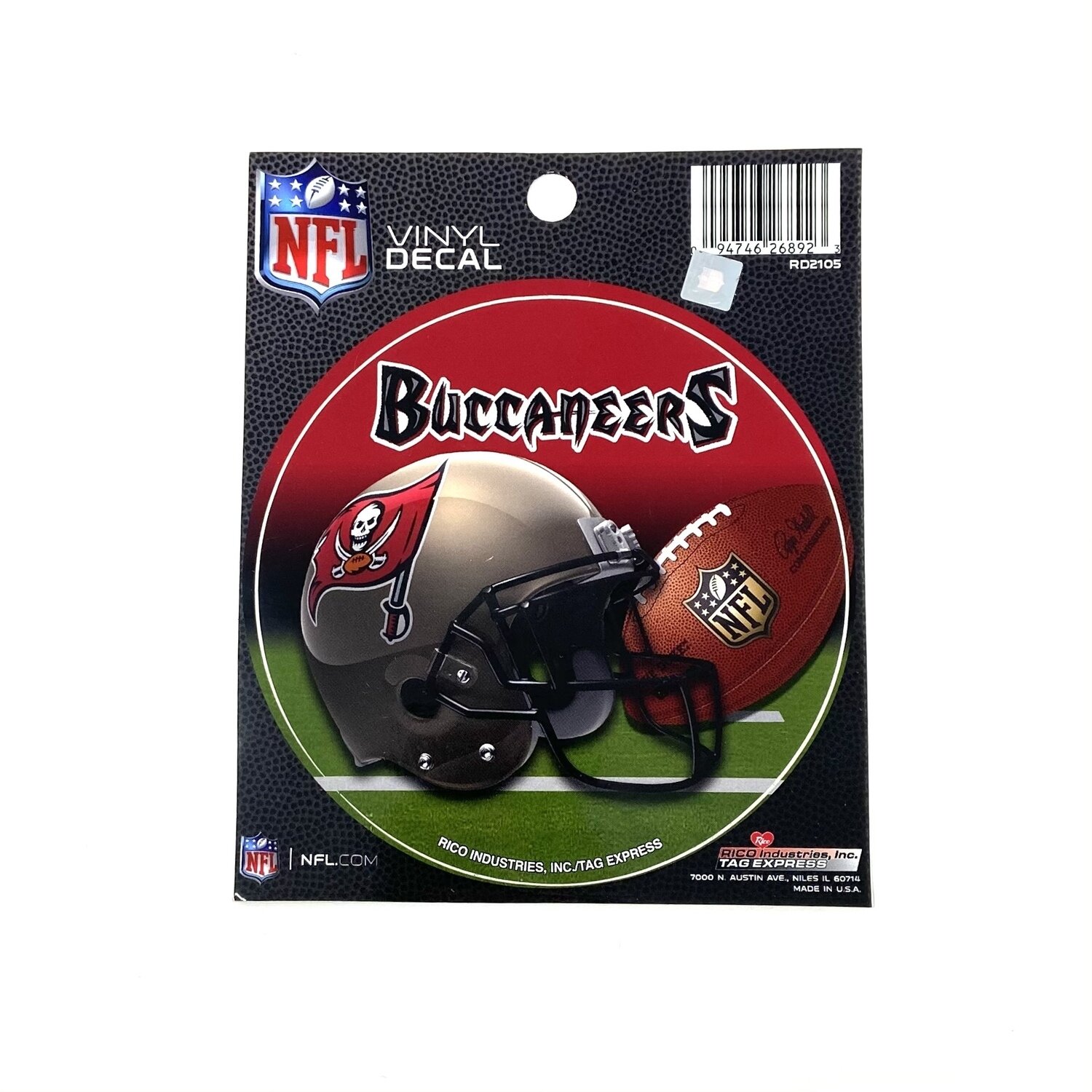 Tampa Bay Buccaneers 4.5" Vinyl Round Decal