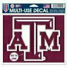 Texas A&M Aggies 4.5" x 5.75" Multi-Use Decal Cut to Logo