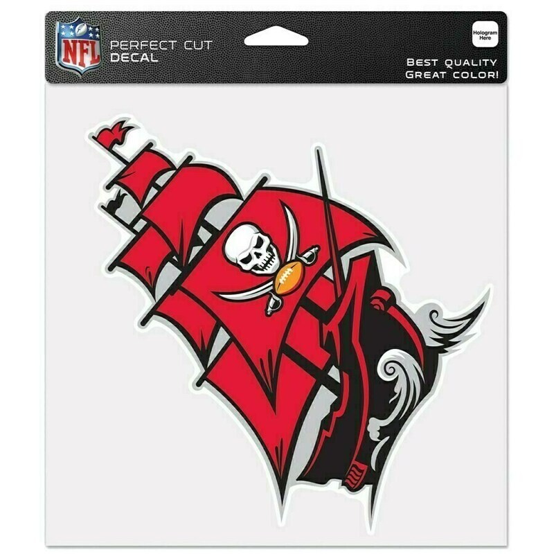 Tampa Bay Buccaneers Pirate Ship 8" x 8" Perfect Cut Color Decal