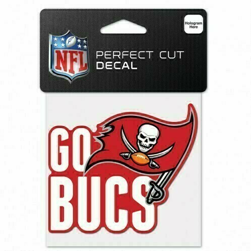 Tampa Bay Buccaneers Go Bucs 4" x 4" Perfect Cut Color Decal