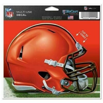 Cleveland Browns Helmet 4.5" x 5.75" Multi-Use Decal Cut to Logo