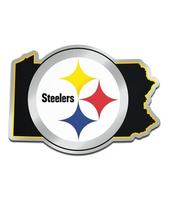Pittsburgh Steelers 3" x 3" Acrylic Metallic Auto Emblem