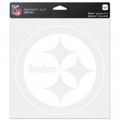 Pittsburgh Steelers 8" x 8" Perfect Cut White Decal