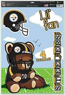 Pittsburgh Steelers Lil' Fan 11" x 17" Multi-Use 4 Piece Decal