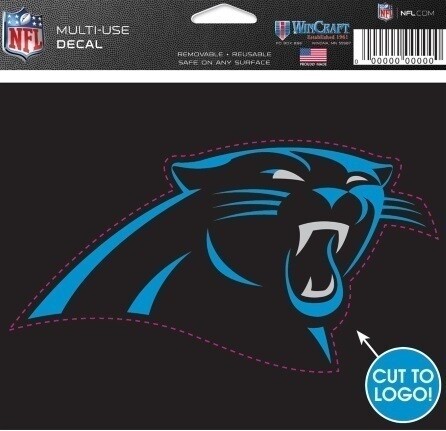 Carolina Panthers 4.5" x 5.75" Multi-Use Decal Cut to Logo