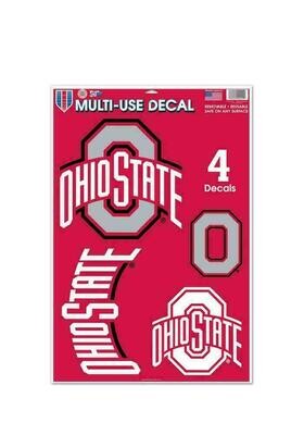 Ohio State Buckeyes 11" x 17" Multi-Use 4 Piece Decal