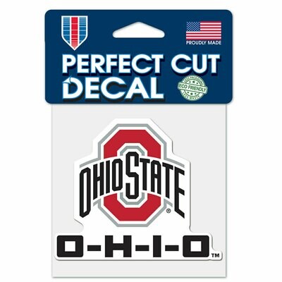 Ohio State Buckeyes O-H-I-O 4" x 4" Perfect Cut Color Decal
