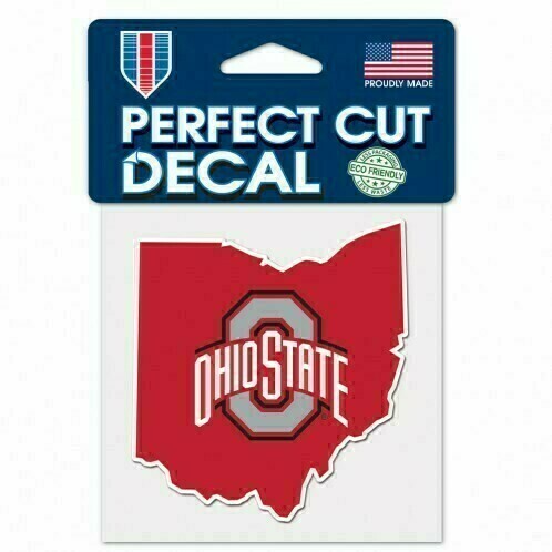 Ohio State Buckeyes State 4" x 4" Perfect Cut Color Decal