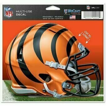 Cincinnati Bengals Helmet 4.5" x 5.75" Multi-Use Decal Cut to Logo