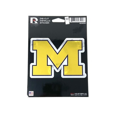 Michigan Wolverines 5" x 5" Die-Cut Metallic Sticker