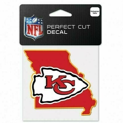 Kansas City Chiefs State 4" x 4" Perfect Cut Color Decal