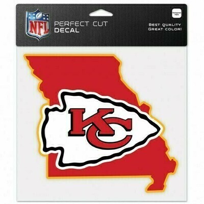 Kansas City Chiefs State 8" x 8" Perfect Cut Color Decal