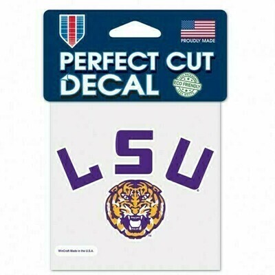LSU Tigers 4" x 4" Perfect Cut Color Decal
