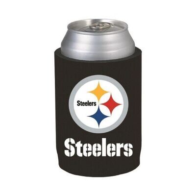Pittsburgh Steelers Black 12 Ounce Can Cooler Koozie