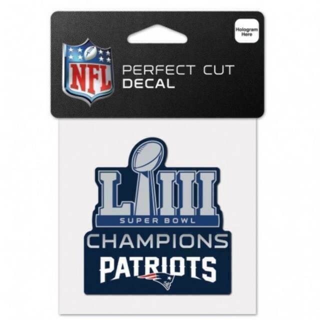 New England Patriots Super Bowl Champions 4" x 4" Perfect Cut Color Decal