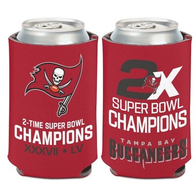 Tampa Bay Buccaneers 2X Super Bowl Champions 12 Ounce Can Cooler Koozie