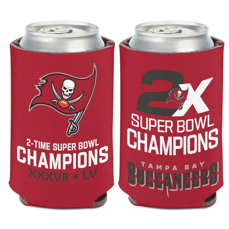 Tampa Bay Buccaneers 2X Super Bowl Champions 12 Ounce Can Cooler Koozie