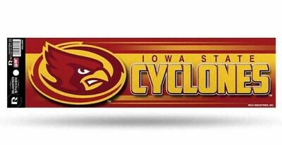 Iowa State Cyclones Glitter 3" x 10" Bumper Sticker