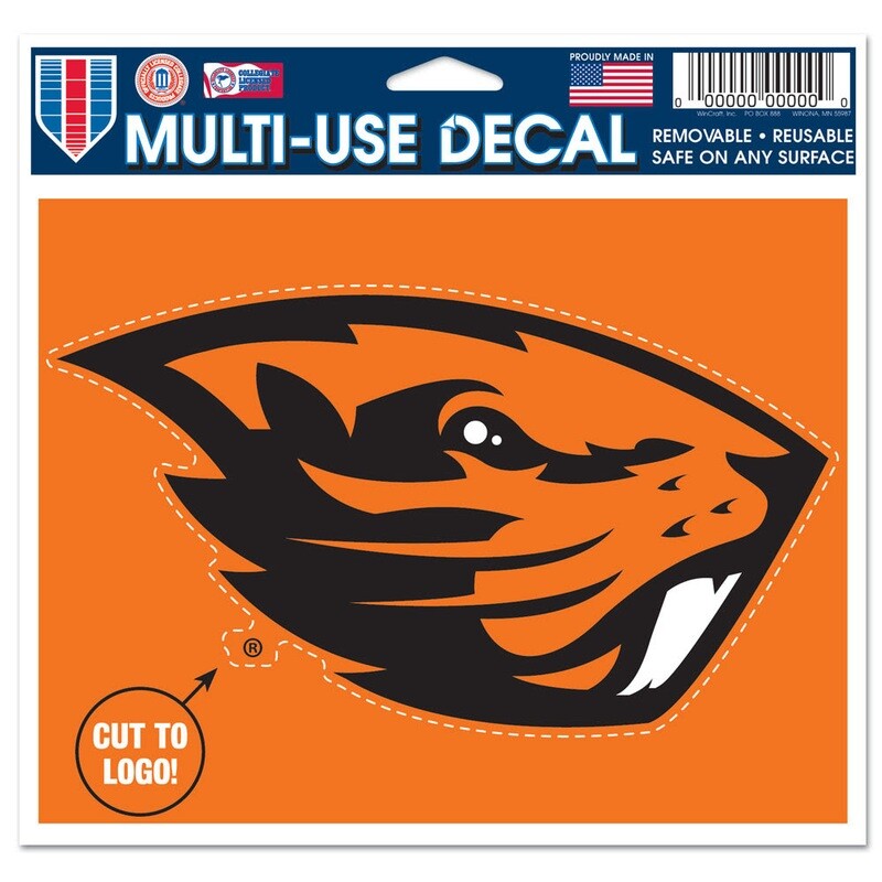 Oregon State Beavers 4.5" x 5.75" Multi-Use Decal Cut to Logo