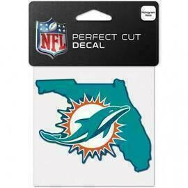 Miami Dolphins State 4" x 4" Perfect Cut Color Decal