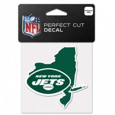 New York Jets State 4" x 4" Perfect Cut Color Decal