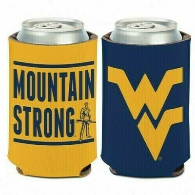 West Virginia Mountaineers Mountain Strong 12 Ounce Can Cooler Koozie