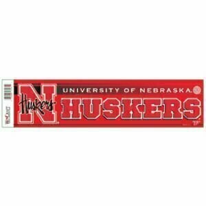 Nebraska Cornhuskers NCAA 3" x 12" Bumper Sticker