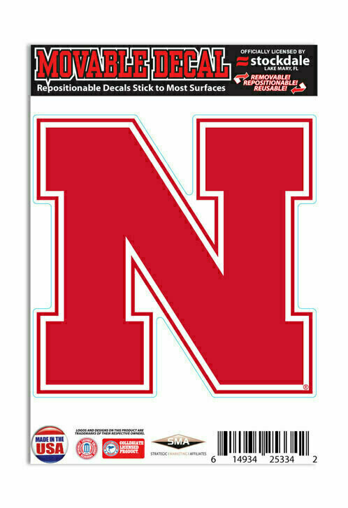 Nebraska Cornhuskers 3" x 3" Repositionable Decal