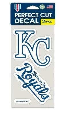 Kansas City Royals 4" x 8" Perfect Cut 2 Piece Decal