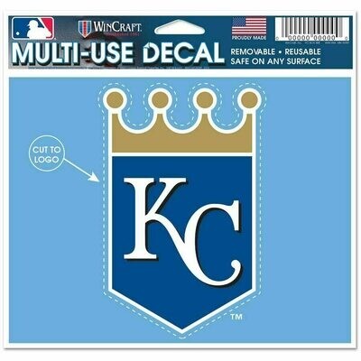 Kansas City Royals 4.5" x 5.75" Multi-Use Decal Cut to Logo