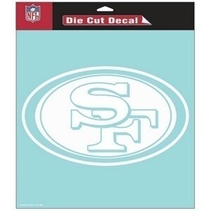 San Francisco 49ers 8" x 8" Perfect Cut White Decal