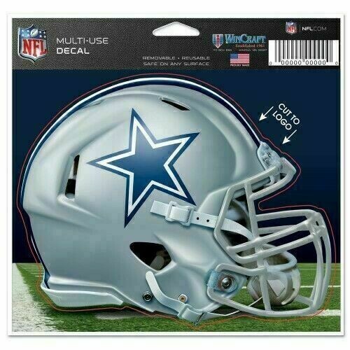 Dallas Cowboys Helmet 4.5" x 5.75" Multi-Use Decal Cut to Logo