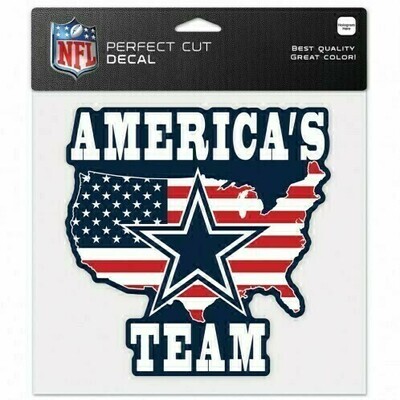 Dallas Cowboys America's Team 8" x 8" Perfect Cut Color Decal