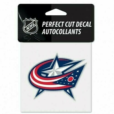 Columbus Blue Jackets 4 Columbus Blue Jackets 4" x 4" Perfect Cut Color Decal