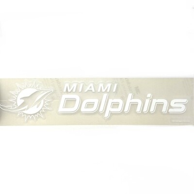 Miami Dolphins 17" x 4" Die Cut White Decal