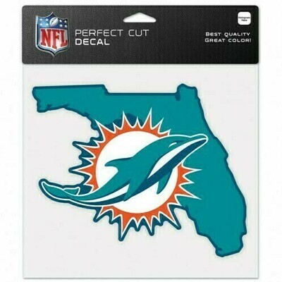 Miami Dolphins State 8" x 8" Perfect Cut Color Decal