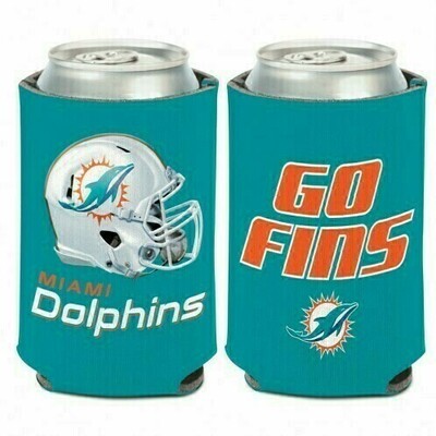 Miami Dolphins Go Fins 12 Ounce Can Cooler Koozie