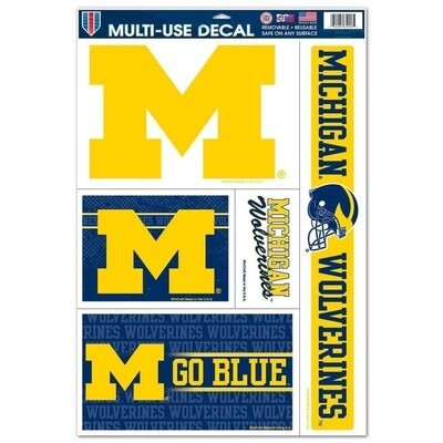 Michigan Wolverines 11" x 17" Multi Use Decal 5 Piece