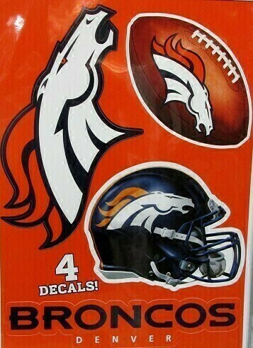 Denver Broncos 11" x 17" Multi-Use 4 Piece Decal