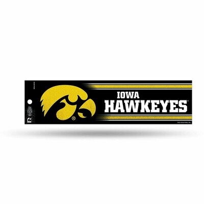 Iowa Hawkeyes Glitter 3" x 10" Bumper Sticker