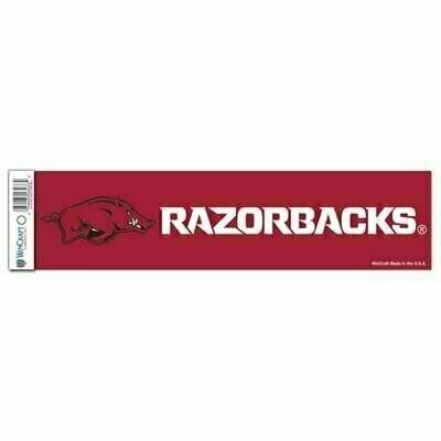 Arkansas Razorbacks 3" x 12" Bumper Sticker