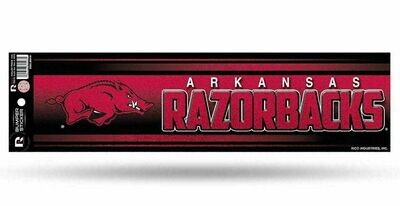 Arkansas Razorbacks Glitter 3" x 10" Bumper Sticker