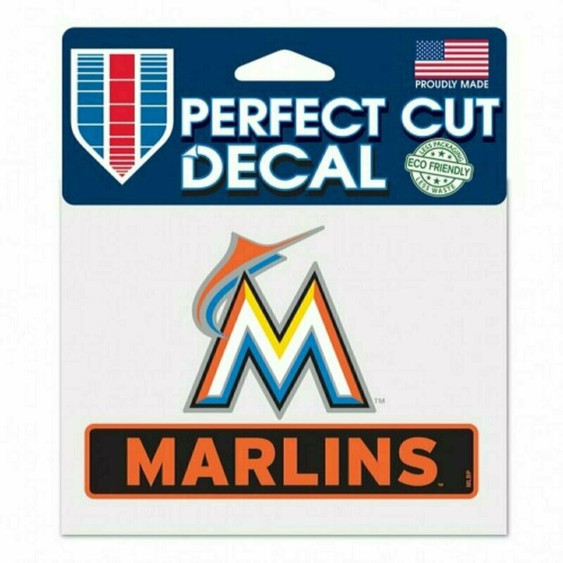 Miami Marlins 4" x 5" Perfect Cut Color Decal