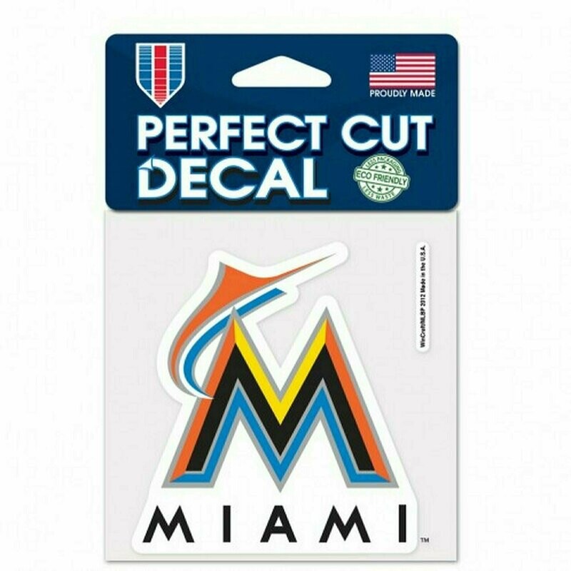 Miami Marlins 4" x 4" Perfect Cut Color Decal
