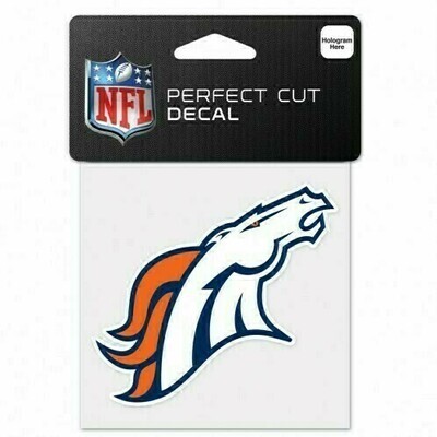 Denver Broncos 4" x 4" Perfect Cut Color Decal