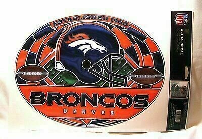 Denver Broncos 11" x 17" Stained Glass Ultra Decal