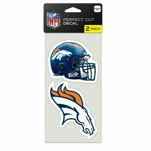 Denver Broncos 4" x 8" Perfect Cut 2 Piece Decal